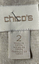 Load image into Gallery viewer, Chico's Womens Beige Linen Pockets 3/4 Sleeve Full-Zip Jacket Size 2
