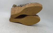 Load image into Gallery viewer, Stuart Weitzman Womens Jean Beige Black Snakeskin Wedge Slingback Sandals Sz 10M