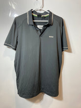 Load image into Gallery viewer, Hugo Boss Mens Gray Stretch Short Sleeve Regular Fit Polo Shirt Size Medium