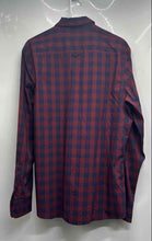 Load image into Gallery viewer, Nordstrom Mens Blue Red Plaid Tech-Smart Trim Fit Long Sleeve Button-Up Shirt L
