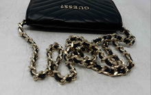 Load image into Gallery viewer, Guess Womens Black Leather Gold-Tone Chain Strap Flap Over Quilted Crossbody Bag