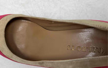 Load image into Gallery viewer, Talbots Womens Orange Pink Tan Striped Suede Round Toe Block Pump Heels Size 7 B