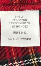 Load image into Gallery viewer, Tommy Hilfiger Womens Red Plaid Print Stretch Pull-On Skinny Ankle Pants Size 4