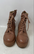 Load image into Gallery viewer, Aldo Womens Reilly Metallic Brown Leather Lace-Up Ankle Combat Boots Size 8.5