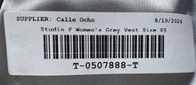 Load image into Gallery viewer, Studio F Womens Gray Sleeveless One-Button Cropped Blazer Vest Size XS