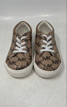 Load image into Gallery viewer, Michael Kors Boys Brown Monogram Print Lace-Up Low Top Sneakers Shoes Size 7