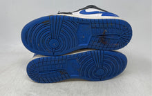 Load image into Gallery viewer, Nike Kids Air Jordan 1 Low Blue Black And White Sneaker Shoes Size 3.5Y No Laces