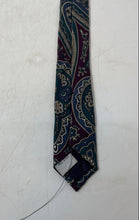 Load image into Gallery viewer, Pierre Cardin Mens Green Multicolor Paisley Print Silk Adjustable Pointed Tie