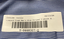 Load image into Gallery viewer, Vineyard Vines Mens Blue White Striped Short Sleeve Polo Shirt Size Small