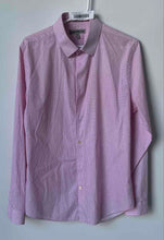 Load image into Gallery viewer, Express Mens White Red Long Sleeve Collared Dress Shirt Size Medium