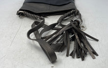 Load image into Gallery viewer, Brighton Womens Gray Black Leather Inner Pockets Adjustable Strap Crossbody Bag