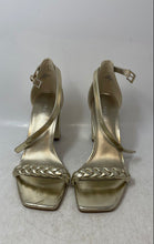 Load image into Gallery viewer, Nine West Womens Allha Gold Tone High Block Ankle Strap Heels Size 8.5M