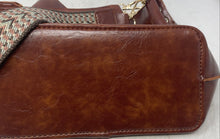 Load image into Gallery viewer, Chelikyp Womens Brown Leather Detachable Crossbody Strap Studded Shoulder Bag