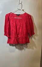 Load image into Gallery viewer, Marc New York Womens Red Perforated 3/4 Sleeve Blouse Top Size Small