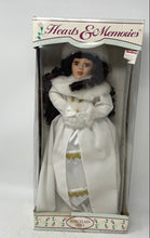 Load image into Gallery viewer, Hearts & Memories White Coat Brown Hair Collectible Porcelain Doll In Box