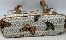 Load image into Gallery viewer, Giani Bernini Womens White Beige Butterfly Double Handle Shoulder Bag