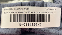 Load image into Gallery viewer, Calvin Klein Jeans Womens Blue Polka Dot Print Cotton Button-Up Shirt Size P/M/M