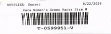 Load image into Gallery viewer, Zara Womens Green Regular-Fit Pleated-Front Wide-Leg Trouser Pants Size M