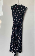 Load image into Gallery viewer, Tommy Hilfiger Womens Black Floral Print Surplice Neck A-Line Dress Size Large