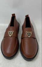 Load image into Gallery viewer, Unbranded Womens Brown Leather Round Toe Slip-On Loafer Shoes Size EUR 36