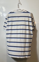 Load image into Gallery viewer, Polo Ralph Lauren Mens White Blue Striped Cotton Short Sleeve Polo Shirt Size L