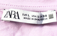 Load image into Gallery viewer, Zara Womens Light Purple Short Sleeve Round Neck Pullover Cropped T-Shirt Size L