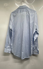 Load image into Gallery viewer, Calvin Klein Mens Blue Printed Cotton Slim Fit Non-Iron Dress Shirt Size 16 1/2