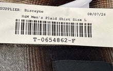 Load image into Gallery viewer, H&M Mens Brown Plaid Long Sleeve Spread Collar Regular Fit Button-Up Shirt Sz L
