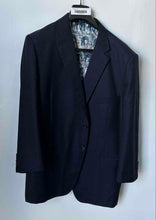 Load image into Gallery viewer, Brad & Little Mens Blue Long Sleeve Collared Two-Button Blazer Size Small