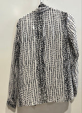 Load image into Gallery viewer, Armani Exchange Womens White Black Printed Tie Front Blouse Top Size Medium