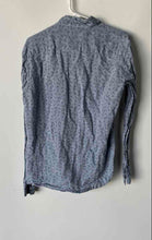 Load image into Gallery viewer, Michael Kors Mens Blue Monogram Printed Linen Slim Fit Button-Up Shirt Size S