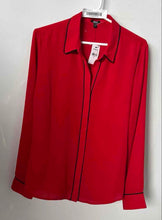 Load image into Gallery viewer, Express Womens Red Long Sleeve Relaxed Portofino Button-Up Shirt Size M