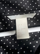 Load image into Gallery viewer, H&M Womens Black White Polka Dot V-Neck Balloon Sleeve Blouse Top Size 6