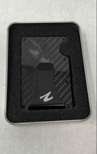 Load image into Gallery viewer, Mens Black Silver Money Clip Carbon Fiber RFID Blocking Minimalist Wallet