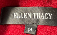 Load image into Gallery viewer, Ellen Tracy Womens Red Pockets Single Breasted Long Sleeve Pea Coat Size 14