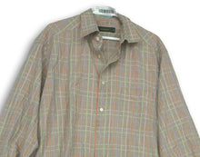 Load image into Gallery viewer, Ermenegildo Zegna Mens Brown Print Shirt Size XL