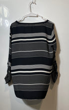 Load image into Gallery viewer, Loft Womens Striking Black & White Striped Polka Dot Tunic Blouse Top Size M