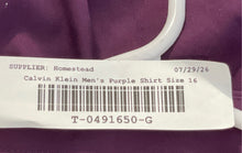 Load image into Gallery viewer, Calvin Klein Mens Purple Slim Fit Performance Non-Iron Dress Shirt Size 16 34/35