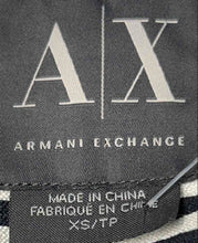 Load image into Gallery viewer, Armani Exchange Womens Black White Striped Full-Zip Bomber Jacket Size XS