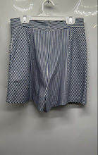 Load image into Gallery viewer, BCBGMAXAZRIA Womens White Blue Striped Back Zip Chino Shorts Size XS