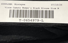 Load image into Gallery viewer, Vince Camuto Womens Black Sequin Long Bell Sleeve Pullover Blouse Top Size M