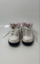 Load image into Gallery viewer, Nike Kids Air Jordan 5 Retro White Pink Black Leather Sneakers Shoes Size 11C