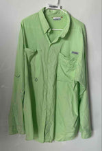 Load image into Gallery viewer, Columbia Mens PFG Tamiami II Light Green Lined Fishing Button-Up Shirt Size XXL