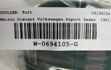 Load image into Gallery viewer, Maisto Volkswagen Export Sedan 1951 Green 1:18 Scale Diecast Toy Car