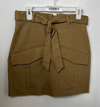 Load image into Gallery viewer, Zara Womens Green Cargo Pockets Waist Tie Back Zip Mini Skirt Size Medium