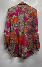 Load image into Gallery viewer, Chico's Womens Multicolor Printed Long Sleeve Collared Button-Up Shirt Size 1