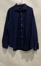Load image into Gallery viewer, Gap Mens Blue Long Sleeve Standard Fit Collared Button-Up Shirt Size Large