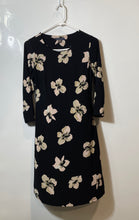 Load image into Gallery viewer, Tommy Hilfiger Womens Black Floral 3/4 Sleeve Stretch Round Neck Sheath Dress 2