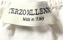 Load image into Gallery viewer, Terzo Millennio Womens Beige Linen Collarless Pullover Blouse Top Size Small