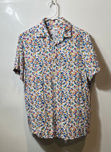 Load image into Gallery viewer, Zara Mens Multicolor Regular Fit Spread Collar Short Sleeve Button-Up Shirt Sz M